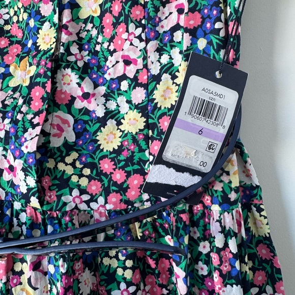 Tommy Hilfiger Navy Floral Button-Front Top with Multicolor Blooms - Picture 6 of 6